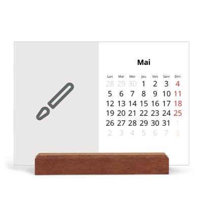 Calendrier de bureau support bois - paysage   — Créez votre produit [couverture]