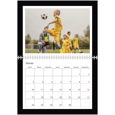 Calendrier photo A4 double (30 x 40 cm) — Cadre noir [Février]
