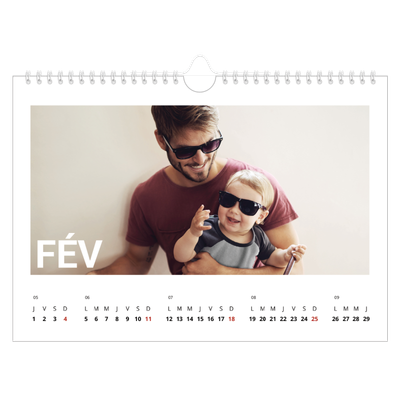 Calendrier photo A4 — Grand mois [Février]