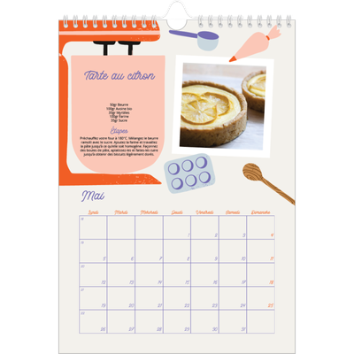 Calendrier photo A4 (20 x 30 cm) — Une année de recettes [couverture]