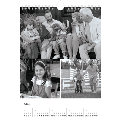Calendrier photo A4 (20 x 30 cm) — Noir et blanc élégant [couverture]