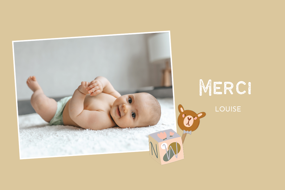 Carte de remerciement — Mon premier coucou