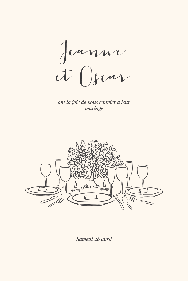 Cartons d'invitation — Élégance minimaliste