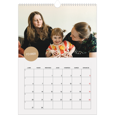 Calendrier photo A4 (20 x 30 cm) — Gommettes photo [Février]