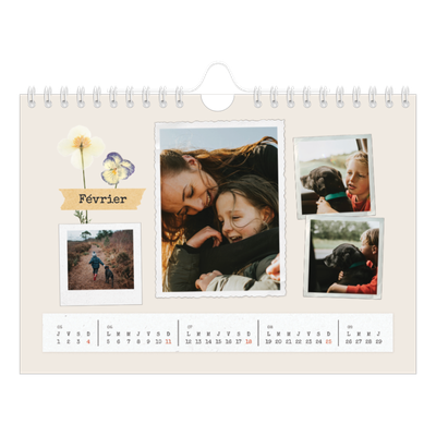 Calendrier photo A5 — Scrapbook vintage [Février]