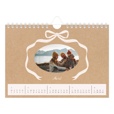 Calendrier photo A5 — Kraft et nœud [Avril]