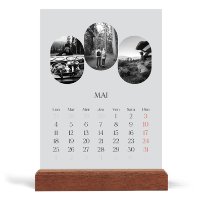 Calendrier de bureau support bois - portrait  — Sur la route [couverture]