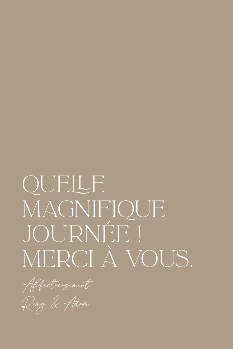 Carte de remerciement — Écriture élégante