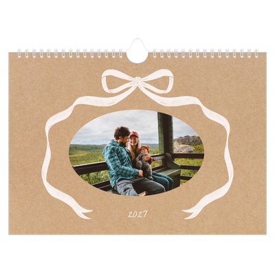 Calendrier photo A4 — Kraft et nœud [couverture]