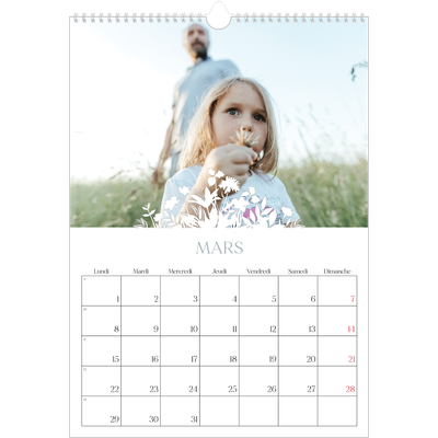 A3 Calendrier annuel — Invitation champêtre [Mars]