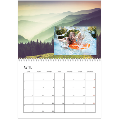 Calendrier photo A4 double (30 x 40 cm) — Immersion en montagne [Avril]