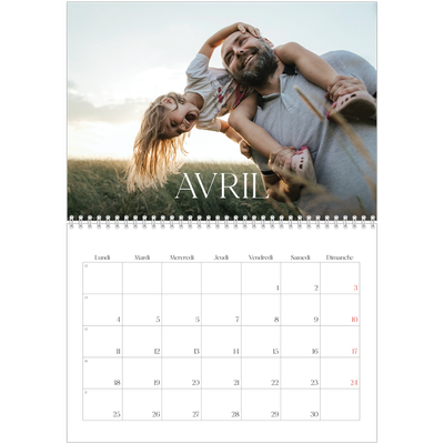 Calendrier photo A4 double (30 x 40 cm) — Douze jolis mois [Avril]