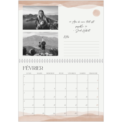 Calendrier photo A4 double (30 x 40 cm) — Citations inspirantes [Février]