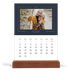Calendrier de bureau support bois - portrait  — Bleu de Prusse [Mars]
