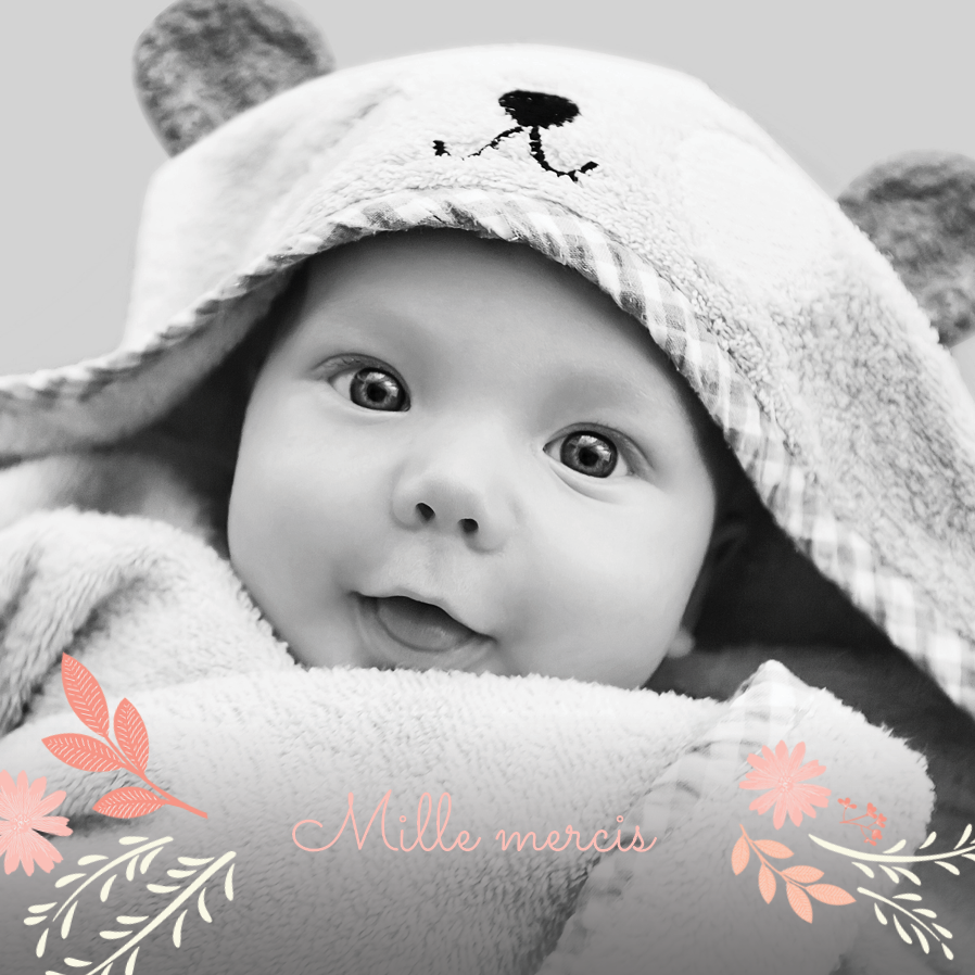 Carte de remerciement — Bébé fleur