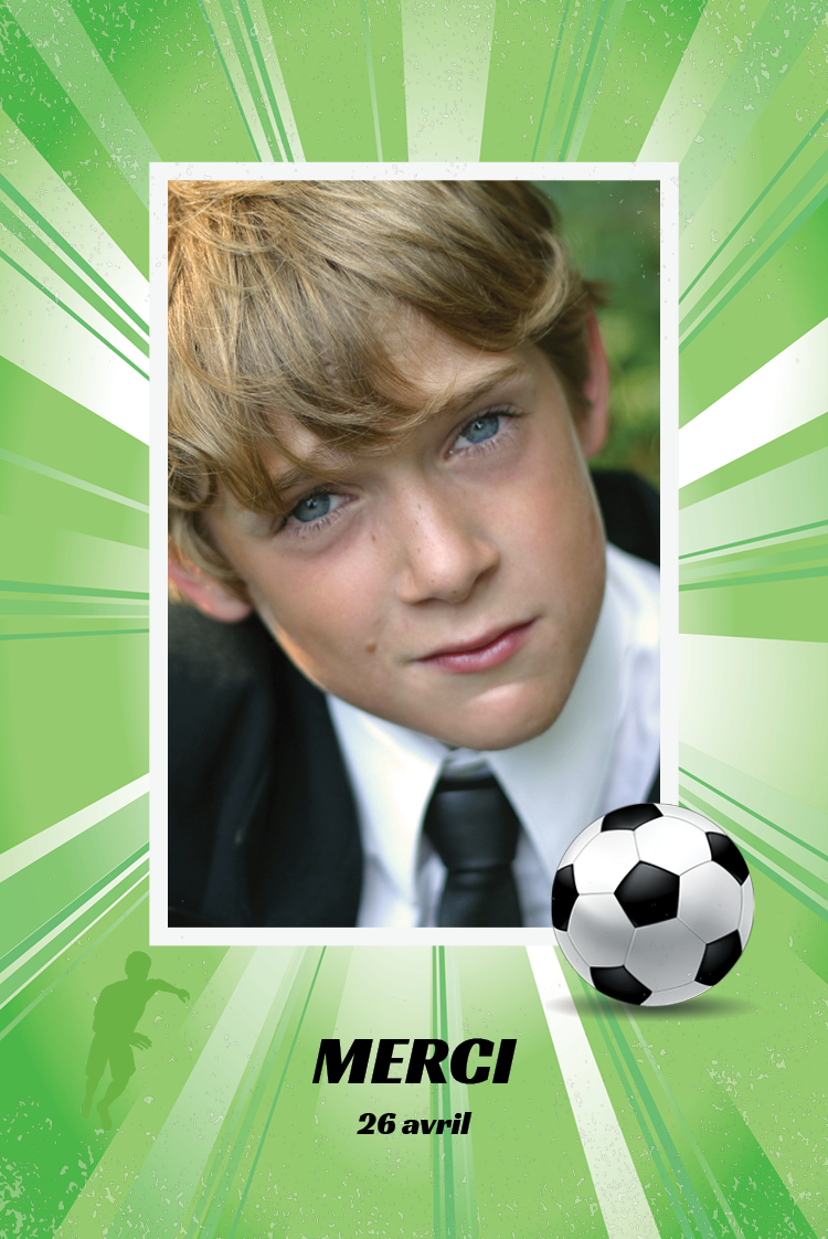 Carte de remerciement — Star du foot