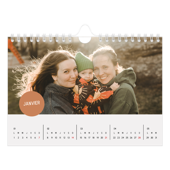 Calendrier photo A5 — Gommettes photo