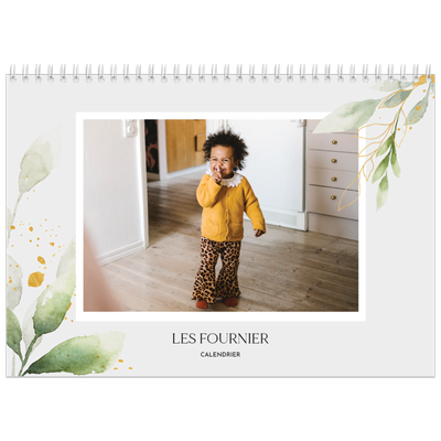 Calendrier photo A4 double (30 x 40 cm) — Éclaboussure florale [couverture]