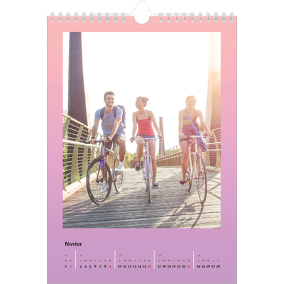 Calendrier photo A4 (20 x 30 cm) — Dégradé pastel [Février]