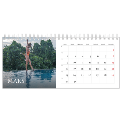 Calendrier de bureau — Superposition classique [Mars]