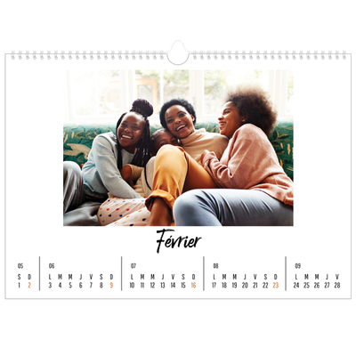 Calendrier photo A3 — Journal Intime [Février]
