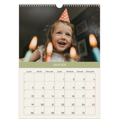 A3 Calendrier annuel — Chapitres pastel [Janvier]