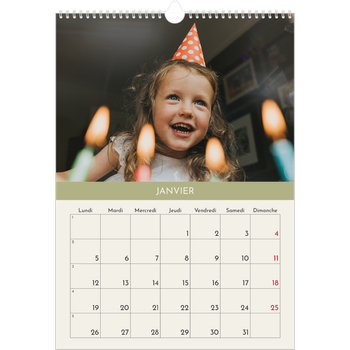 Calendrier photo A3 — Chapitres pastel