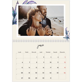 Calendrier photo A4 double — Fleurs entremélées