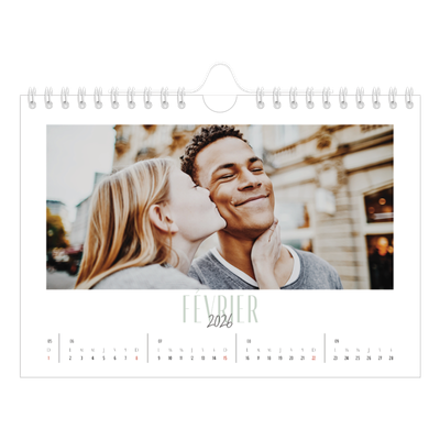 Calendrier photo A5 — Mix de typographies [Février]