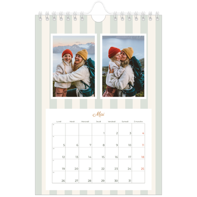 Calendrier photo A5 — Lettrages et rayures [couverture]