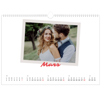 Calendrier photo A3 — Signature carmin [Mars]