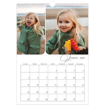 Calendrier photo A3 — Instantanés et calligraphie