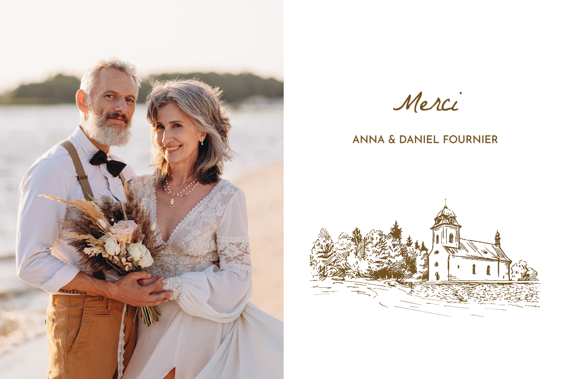 Carte de remerciement — Charme intemporel