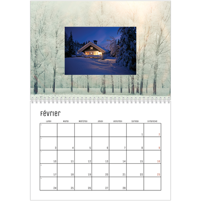 Calendrier photo A4 double (30 x 40 cm) — Immersion en montagne [Février]