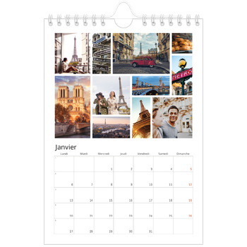Calendrier photo A5 — Diaporama asymétrique