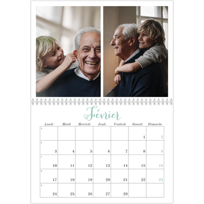 Calendrier photo A4 double (30 x 40 cm) — Bienvenu au monde [Février]