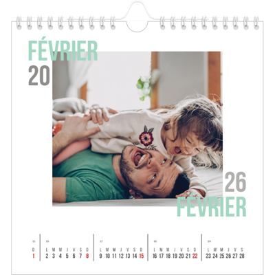 Calendriers annuels carré — Type de couple [Février]