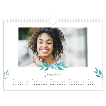 Calendrier photo A4 — Ornements aquarelle