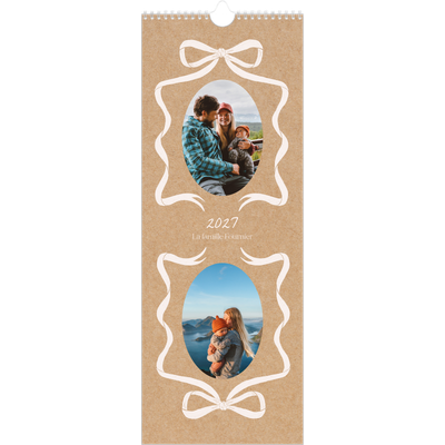 Calendrier mural long  — Kraft et nœud [couverture]