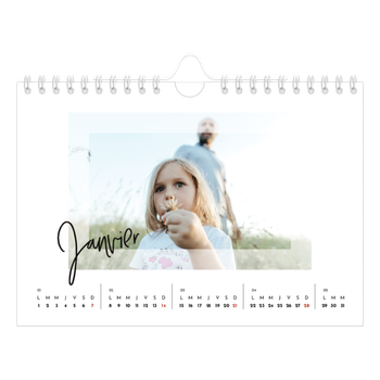 Calendrier photo A5 — Cadre clair