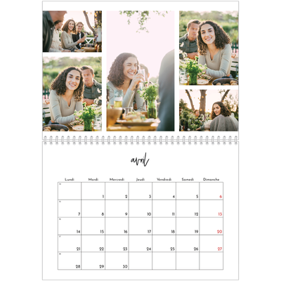 Calendrier photo A4 double (30 x 40 cm) — Arrangements photo [Avril]