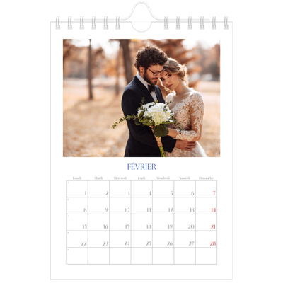 Calendrier photo A5 — Classique cobalt [Février]