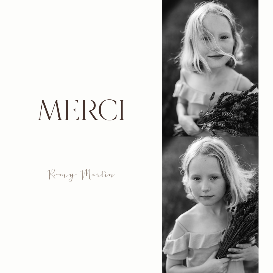 Carte de remerciement — Style intemporel