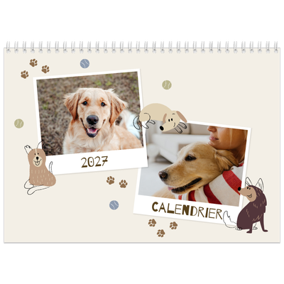 Calendrier photo A4 double (30 x 40 cm) — Chiot joueur [couverture]