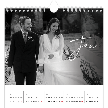 Calendrier photo carré — Écriture élégante