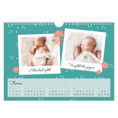 Calendrier photo A4 — Mes petits animaux [Février]