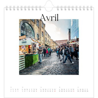 Calendriers annuels carré — Mon carnet de voyage [Avril]