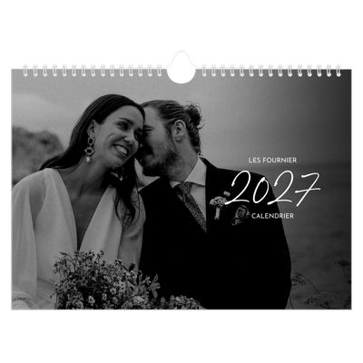 Calendrier photo A4 — Écriture élégante [couverture]
