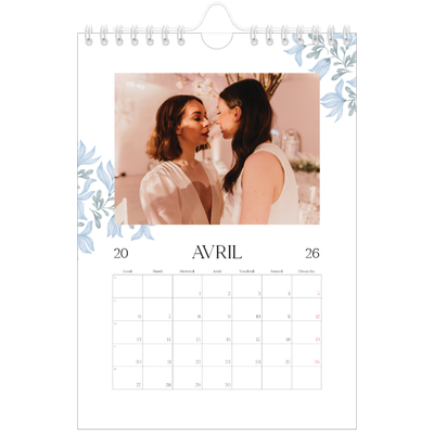 Calendrier photo A5 — Romance en bleu et blanc [Avril]