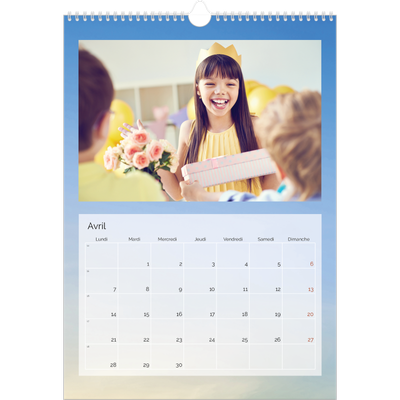 A3 Calendrier annuel — La tête dans les nuasges [Avril]